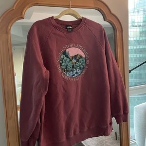 Purple/pink north face sweatshirt